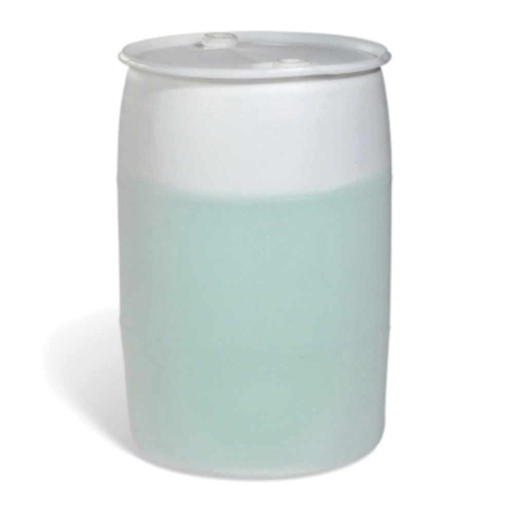 Poly Drum, Unlined, 55 gal, Tight Head, HDPE, 1H1/Y1.9/150 UN Rating Liquid, 3/16 in Gauge Thickness, Translucent, 23-1/4 in Outside Dia, 34-3/4 in Overall Height, 2 in NPS With Center Reducer, 3/4 in NPS Bung Hole Dia