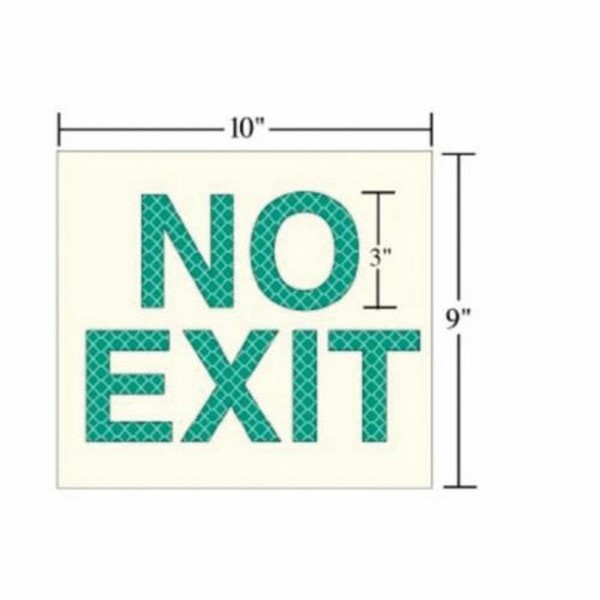 Shipboard Sign, High Performance, Series: 6900, Legend: NO EXIT, Photoluminescent Film, 9 Inch Height, 10 Inch Width