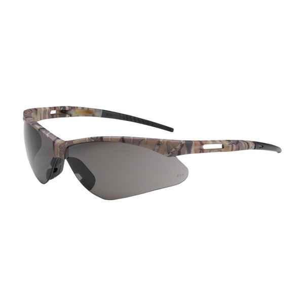 Safety Glasses, Dual, Series: Anser™ 250-AN, Unisex, Universal, Anti-Scratch Lens Coating, Gray Lens, Semi-Rimless Frame, Camouflage Frame, Polycarbonate Frame, Polycarbonate Lens, 99.99% UV Protection, Bayonet Temple