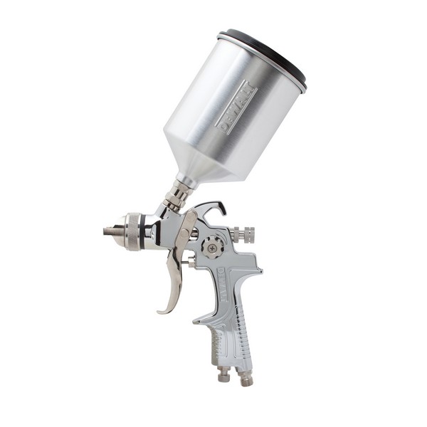 HVLP Spray Gun, Gravity Feed Pneumatic, 1.5 mm Nozzle, 1/4 in MNPS Inlet, 20 oz Container, 30 psi Pressure