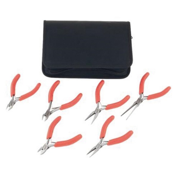 Plier Set, ESD Precision Miniature, 6 Piece, Specifications Met: ANSI, Steel