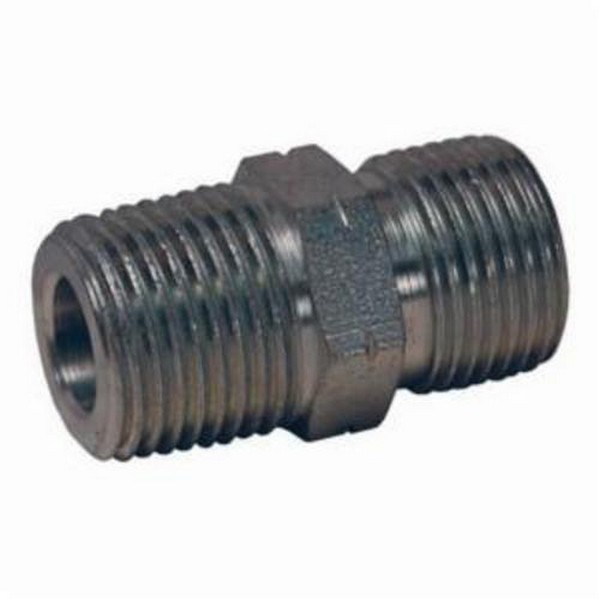 Hydraulic Adapter, Series: B3401, 3/4-14 Nominal, Male NPTF x Male BSPP, 2500 psi, Carbon Steel, Zinc Plated, Domestic