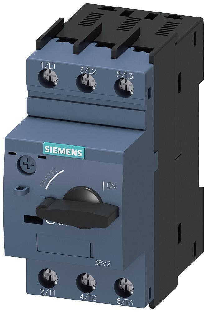 Motor Protection Circuit Breaker, Type 3RV2, 690 VAC, 0.55 to 0.8 A, 370 W Power, 50/60 Hz Frequency, 100 kA Interrupt, S00 Frame, Magnetic Trip, 10 A Trip, 3 Pole, 3 ph, Screw Connection, 18 to 14 AWG Wire, IP20 Enclosure, DIN Rail Mounting, -20 to