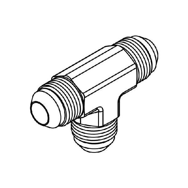 Union Tee, Series: 2603, 3/8-24 Nominal, 37 deg Male JIC End Style, 316 Stainless Steel