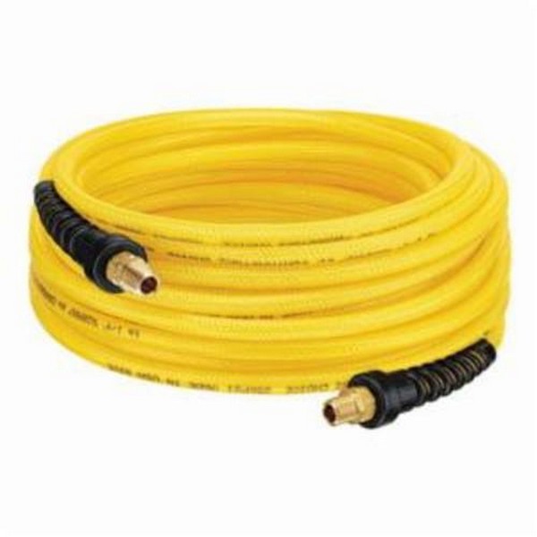 Air Hose, Premium Quality Tough and Flexible, 1/4 in Nominal, 1/4 in MNPT End Style, 100 ft Length, 300 PSI Pressure Class, -40 to 180 °F, Polyurethene, Hi-Viz Yellow
