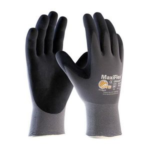Breathable Palm and Fingers Coated Gloves, 2XL, Nylon Palm, Black/Brown/Gray, Seamless