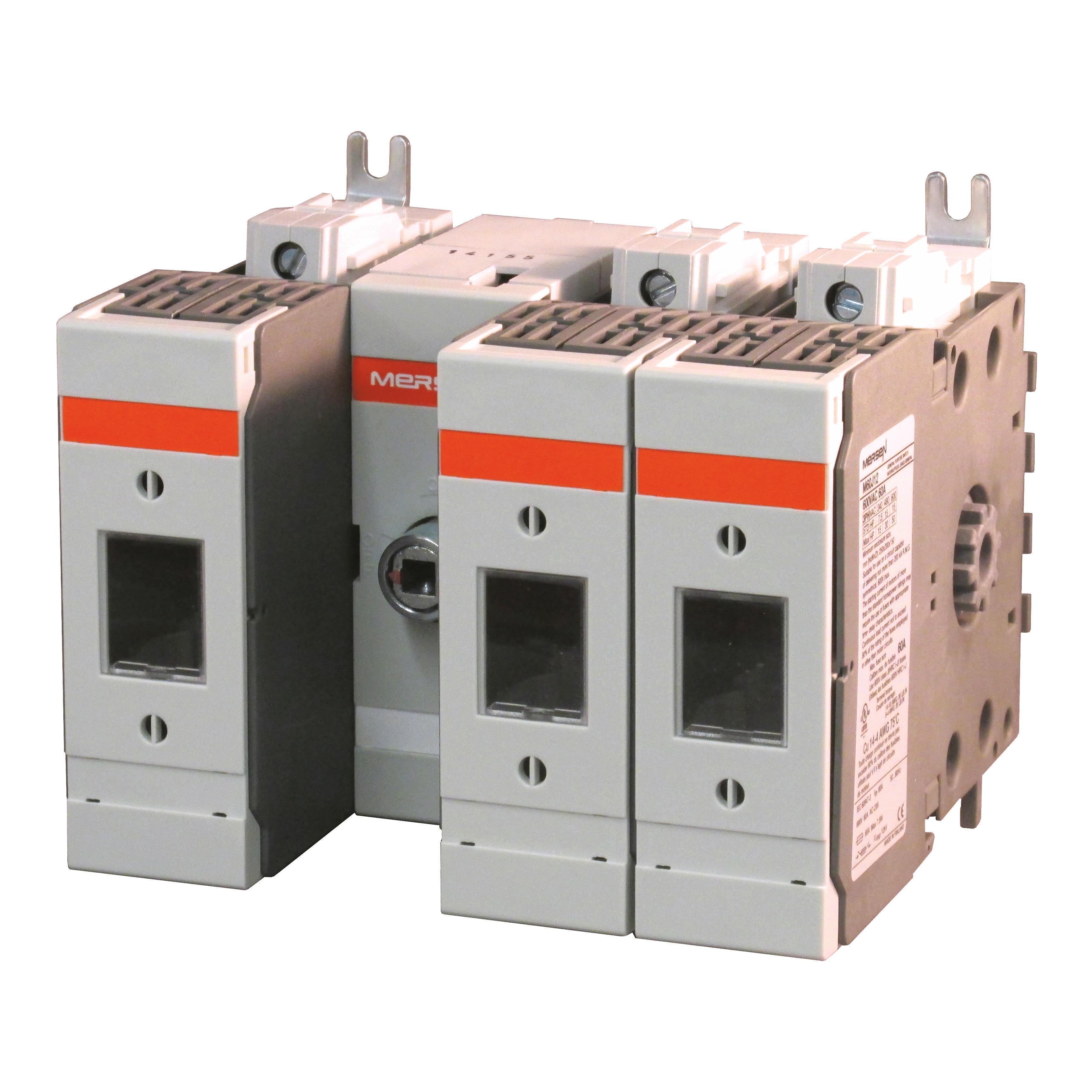 Disconnect Switch, 1+2 Position Class J Fusible, 600 VAC, 60 A, 15 hp, 30 hp, 50 hp, 50 Hz Frequency, 3 Pole, Handle Actuator, Base Mounting, Tunnel Terminal, -40 to 40 °C, 112 mm H x 146.5 mm W x 118 mm D Dimensions, BE