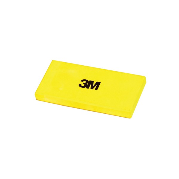 Sanding Block, 2-1/2 Inch Overall Width, 5-3/8 Inch Overall Length, Hook and Loop Attachment, 5/8 Inch Overall Thickness, Yellow