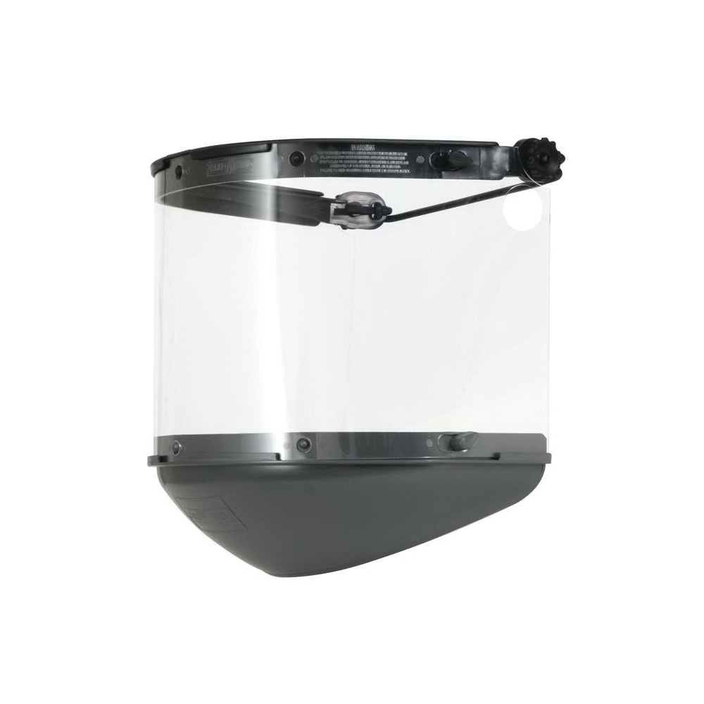 Faceshield, Dual Crown, Black Visor, Noryl Visor, 0.06 in Visor Thickness, 4 in Visor Height, 16-1/2 in Visor Width, Specifications Met: ANSI-Z87.1+2003