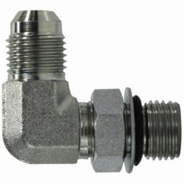 Elbow Connector, 1-5/8-12 x 1-7/8-12 Nominal, SAE Male JIC Flare x Male ORB, 90°, Steel