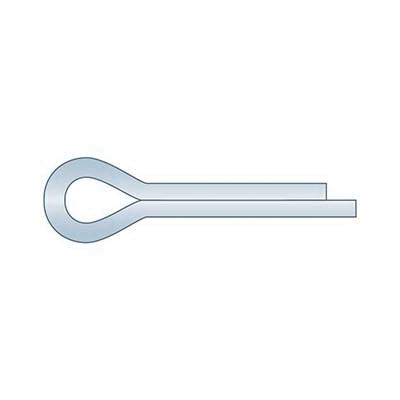 Cotter Pin, Imperial Standard, 1/4 in Dia Dia, Carbon Steel Material, Zinc Clear, 1/2 in Dia Head, 6 in Effective