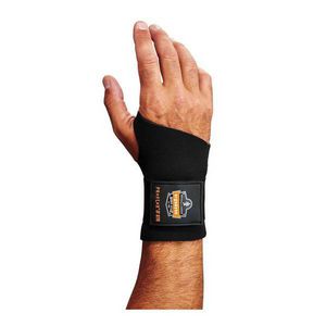 Wrist Support, L, Fits Wrist Size 7 to 8 Inch, Ambidextrous Hand, Reversible Hook and Loop Wrist Strap Closure, Black
