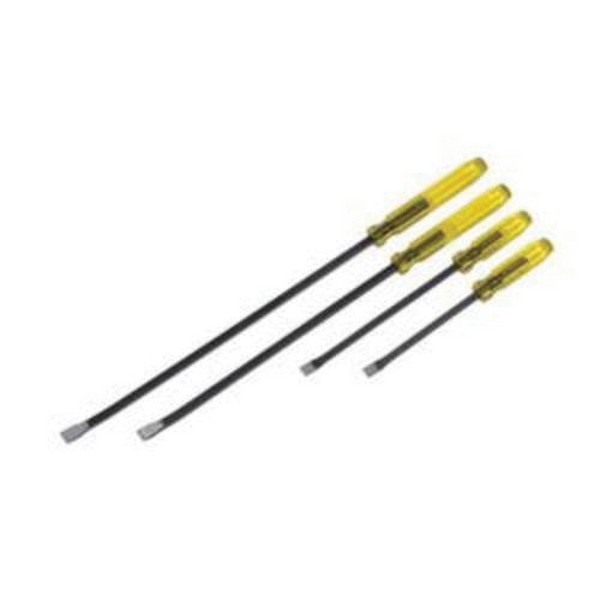 Pry Bar Set, Large Handle, Lengths Included: 14 in, 18 in, 28 in, 32 in, 4 Piece, Alloy Steel, Black Oxide