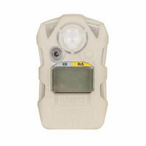 Gas Detector, Glow-In-The-Dark, Carbon Monoxide (25, 100), Hydrogen Sulfide (10, 15) Gas, 0 to 200 ppm Detection, Alarm: Vibrating, LCD Display, 1 ppm Resolution, -10 to 40 °C Operating, Lithium Battery, Polycarbonate Housing Material, 3-1/2 in L x 2
