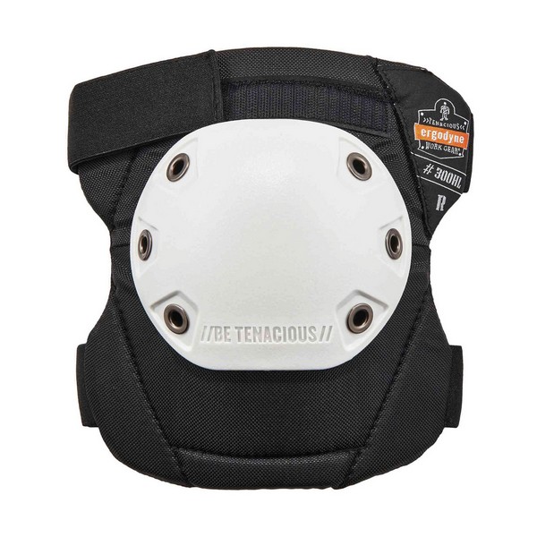 Knee Pads, Long Textured Cap, Series: 315, NBR Foam Pad, Buckle Closure, White