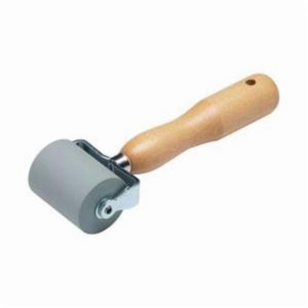 Hand Roller, Rubber Roller/Wood Handle, Brown/Gray