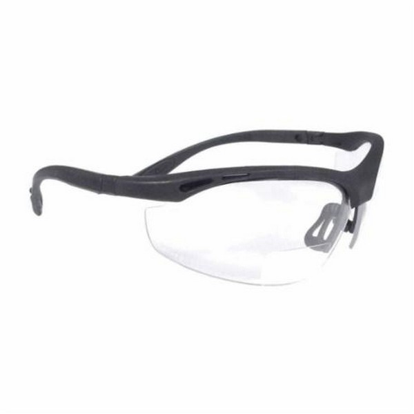 Reader Protective Eyewear, Bi-Focal Lens Lightweight, Series: Cheaters™, +1 Diopter, Universal Size, Hard Coated Anti-Scratch Lens Coating, Clear Lens, Wrap Around/Half-Frame Frame, Black Frame, Nylon Frame, Polycarbonate Lens, 99.9 % UV Protection,