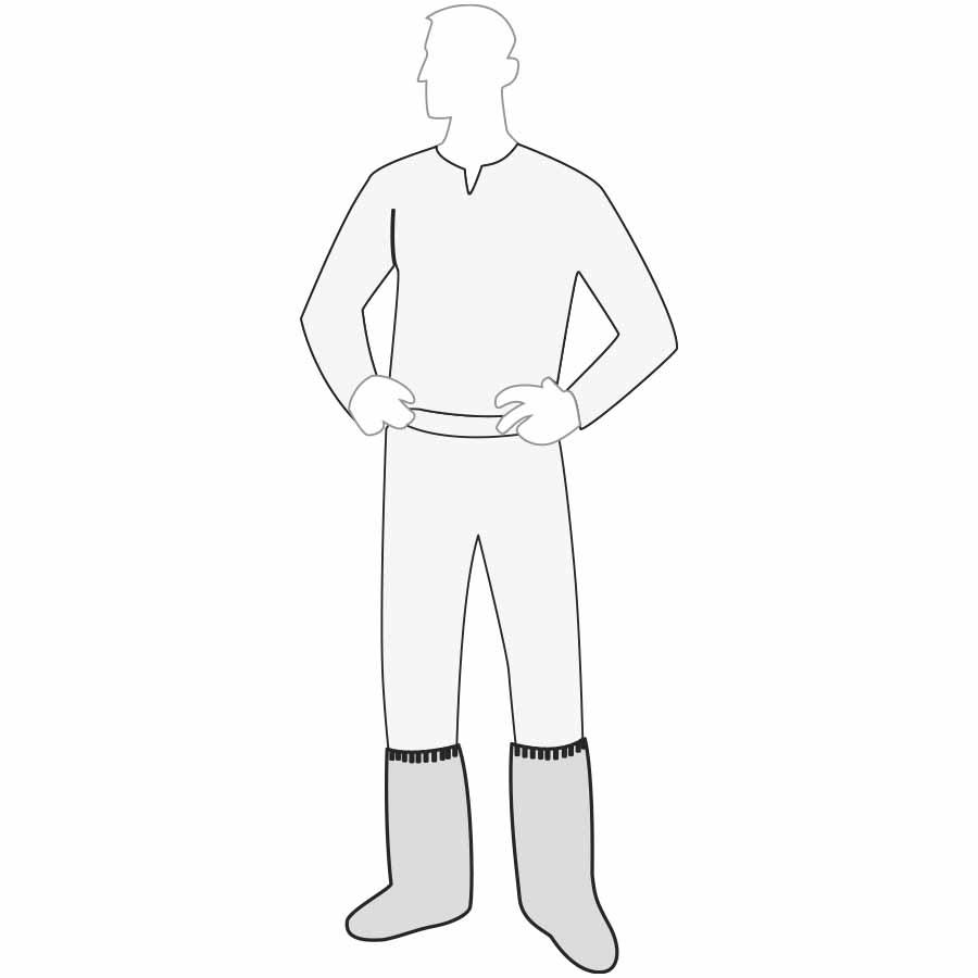 Boot Cover, Durable, Fits Shoe Size: L, White, Elastic Top Closure, Spunbond Polypropylene Outsole, Resists: Non-Hazardous Particulates/Liquids, Specifications Met: ASTM 1670-1671
