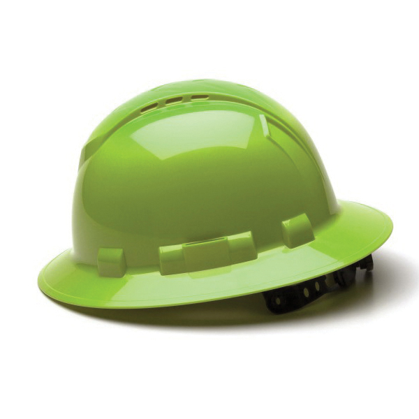 Vented Full Brim Hard Hat Hi-Viz Lime
