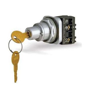 Non-Illuminated Selector Switch, Class 52, 30 mm Size, Maintained ContMode, 2 Positions, Keyed Operator, NEMA 1/3/4/12/13/IP66 Enclosure, Bezel/Housing: Chrome Metal, -35 to 70 °C, Polished Chrome