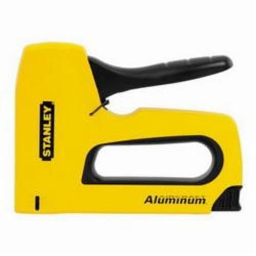 Staple Gun, Heavy Duty, Narrow Crown, 27/64 in Crown Width, 1/4 to 9/16 in Leg Length, 84 Staples, 7 in Overall Length, 5-1/4 in Overall Height, Manual Type of Power, Aluminum, Black/Yellow