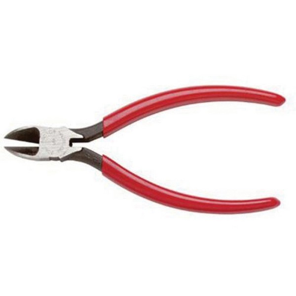 Diagonal Cutter Plier, Midget, Thin Narrow Jaw, 13/32 in L x 7/16 in W x 1/4 in THK Jaw, Forged Alloy Steel Jaw, Flush Cut Style, 4-5/8 in Overall Length, Plastisol Grip Handle, ANSI/ASME B107.11, Federal GGG-P-468A Specifications Met, No Insulated,