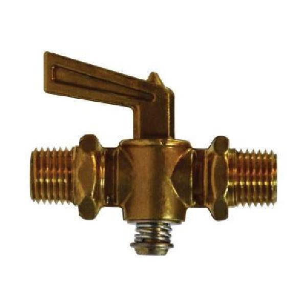 Shut-Off Cock, 1/4 Inch Nominal, MNPT End Style, 30 psi Pressure, 0.7 Inch Hex, Media: Natural Gas/LP Gas, Forged Brass Body, 1.84 Inch Height x 2.22 Inch Width Dimensions