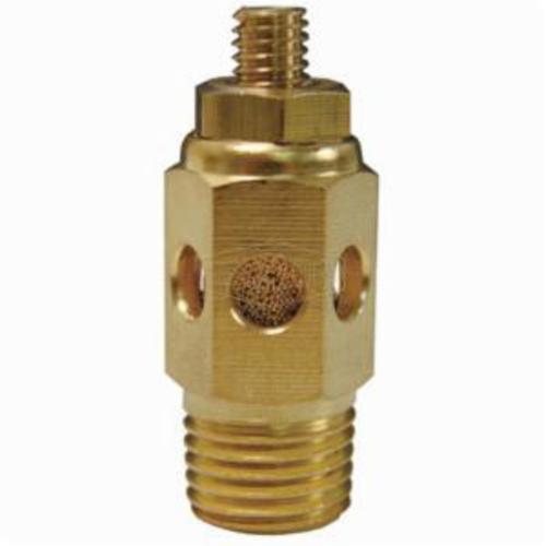 Speed Control Muffler, 1/2 Inch NPT Size, 60 scfm, 300 psi Pressure, 35 to 300 °F, Brass, 2 Inch Height, Domestic