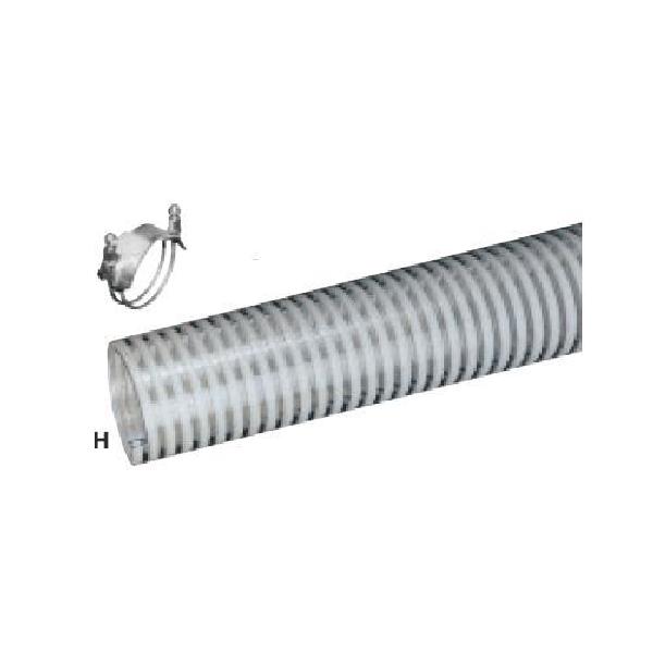 Suction Hose, Standard Duty, Series: H, Hose End Style, 3 in ID, 3.43 in OD, 100 ft Length, 60 PSI Working, -4 to 150 F, PVC Tube, Transparent, Domestic