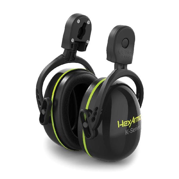 Mechanical Earmuffs, Universal, Series: K2M, For Use With: XP Mechanical Face Shield Kit, XP250, XP250E, XP450A, XP450AE and XP250IES Safety Helmet, Specifications: 25 dB NRR, Hard Hat Mounted, Dielectric Conductivity, ABS, Black