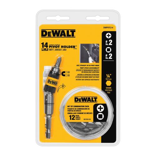 Screwdriver Bit Set, Magnetic, 14 Piece, For Use With: Fastening Tools, Impact Drivers and Drill, 1/4 in Hex Shank, Stainless Steel