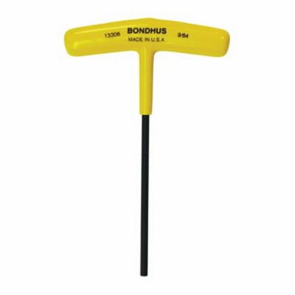 Hex Key, Chamfered, Measurement System: Imperial, 9/64 Inch Tip, Ergonomic Grip/T-Handle Handle, 3 Inch Width Handle, Protanium® High Torque Steel Blade, Protanium® High Torque Steel, ProGuard™, Yellow
