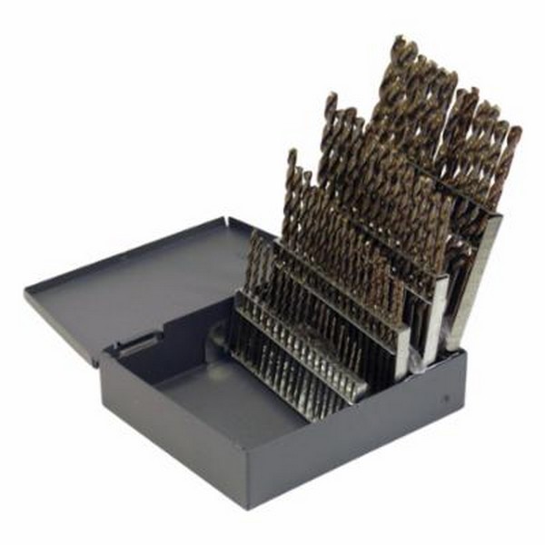 Jobber Length Drill Set, Heavy Duty, Series: 2213, Imperial System of Measurement, #60 Minimum Drill Bit Size, #1 Maximum Drill Bit Size, 135 deg Drill Point Angle, 60 Piece, Specifications: Right Hand Cut, Spiral Flute, Split Point, Straight Shank,