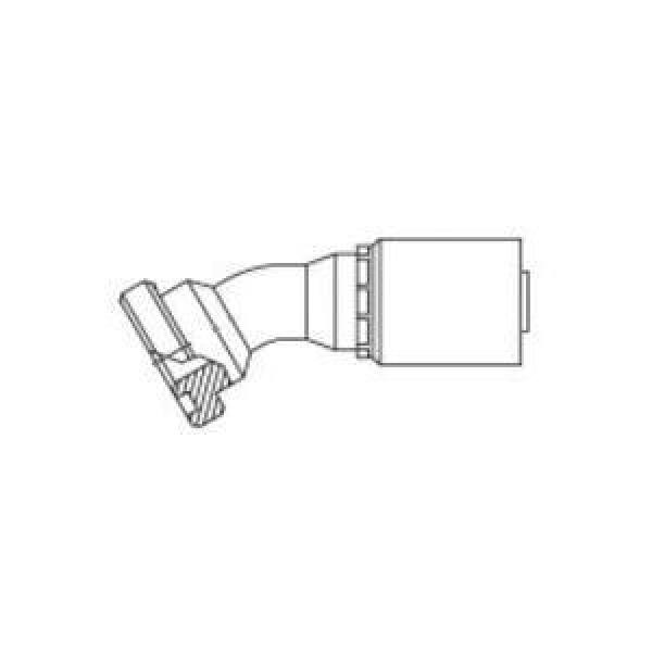Hydraulic Hose Elbow, 1-Piece Non-Skive, 1 Inch Hose Inside Diameter, 1-1/4 Inch Code 61 Flange, 45 deg, 5.01 Inch Length, 3000 psi