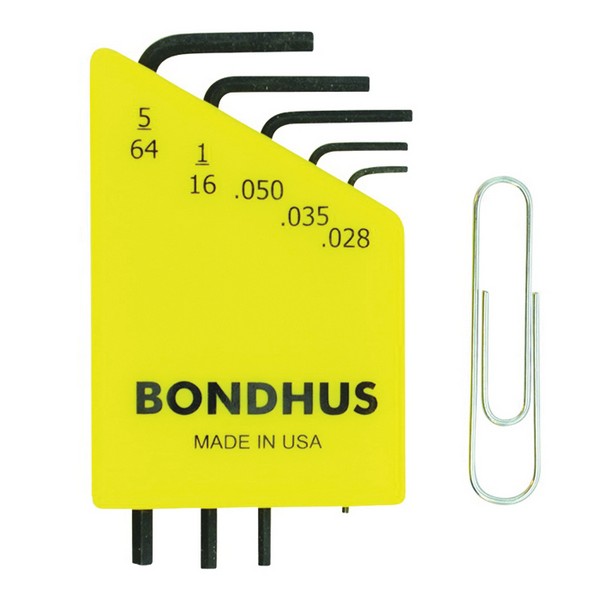 Hex Wrench Set, Miniature, Measurement System: Imperial, 5 Piece, Hex Drive, 0.028 to 0.0781 Inch Hex, L-Handle Handle, Protanium® High Torque Steel, ProGuard™