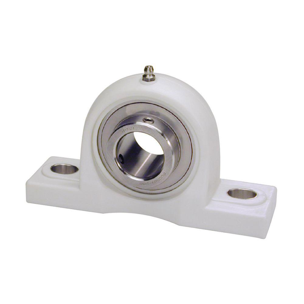 Non Relubricatable Pillow Block, Standard Duty, Series: SUCTP, 1.25 in Bore, 163 mm Overall Length, 46 mm Overall Width, 84 mm Overall Height, Ball Bearing Mounting, Set Screw Locking Device, Dual Seal, Thermoplastic
