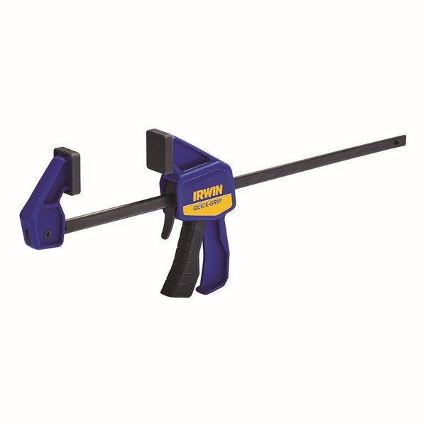 Bar Clamp, 1-Handed Mini Next Generation, 12 in Clamping, 2-7/16 in Throat Depth, 140 lb Clamping, Quick-Release™ Trigger Handle