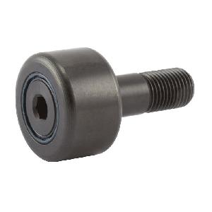 Crowned Cam Follower, Needle Roller, 1 in Roller Dia, 5/8 in Roller Width, 7/16 in Stud Dia, 1 in Stud Length, 7/16-20 UNF-2A, 1/2 in Thread Length, 3000 lb Dynamic/3200 lb Static, 9400 RPM Maximum, 250 °F, Standard Stud, Sealed Closure, Hex, Chrome