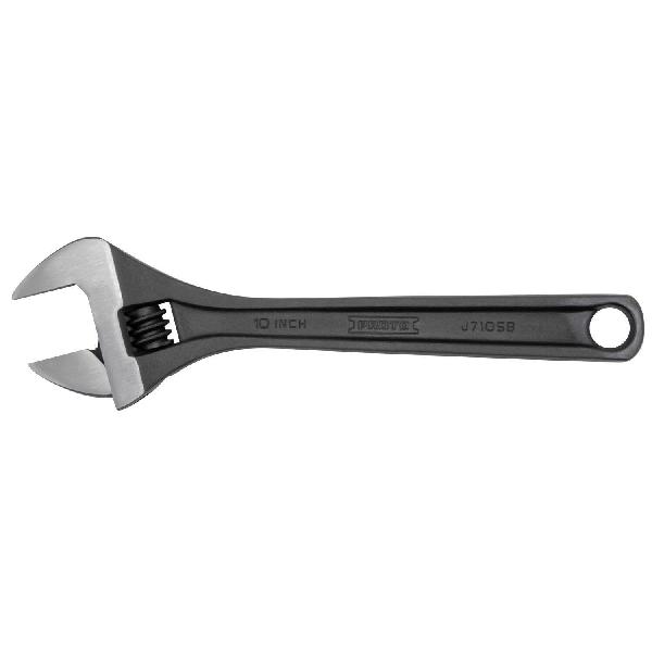 Wrench, Non-Insulated Standard, Adjustable Wrench, 1-5/16 in Wrench Opening, 10-1/8 in Overall Length, 1-3/8 in Jaw Width, Alloy Steel Jaw, Ergonomic/Plain Grip Handle, Alloy Steel Body, Tether Ready: Yes, Specifications Met: ASME B107.116, Measureme