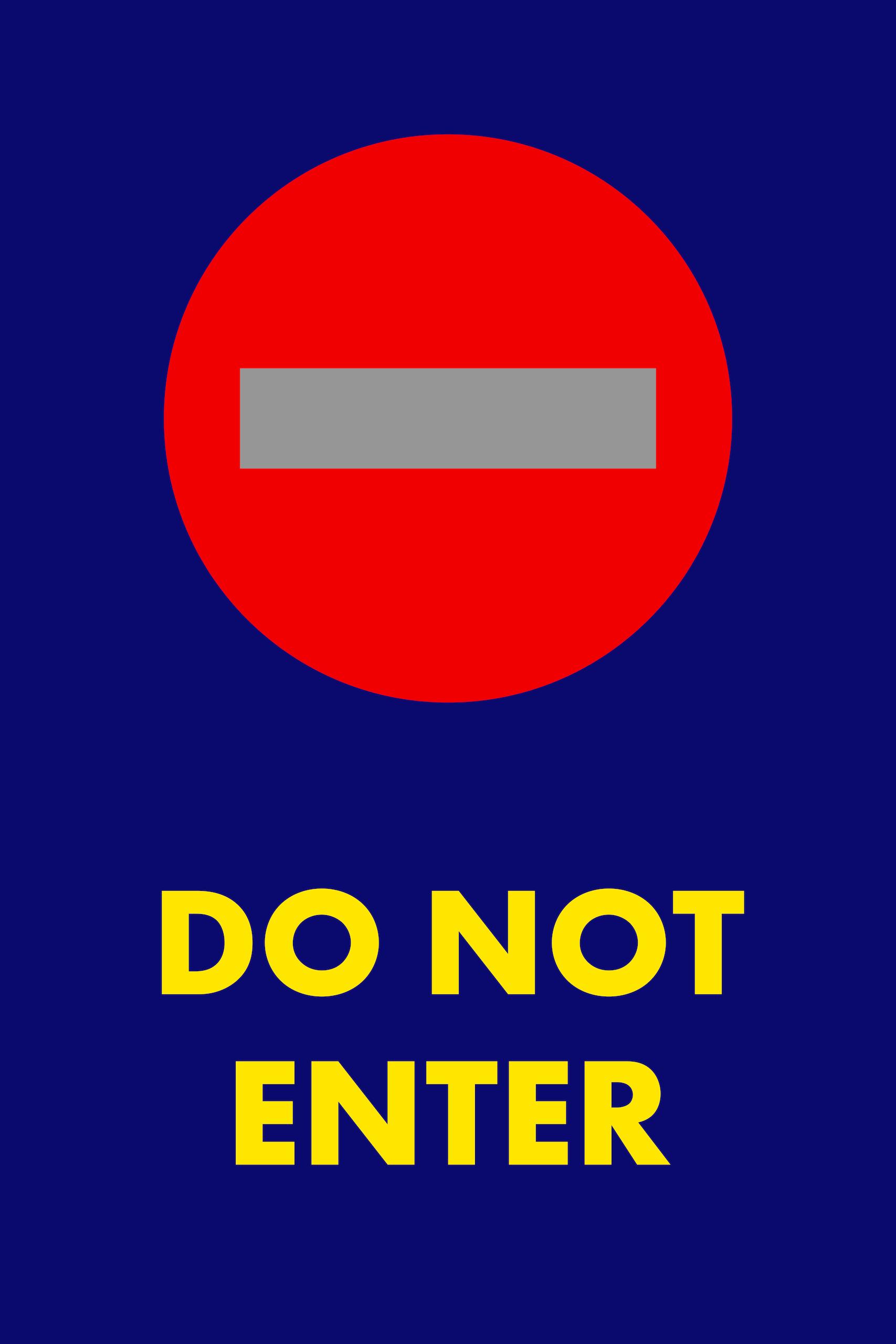 Entrance Mat, Do Not Enter, Series: 194NE, 60 in Length, 36 in Width, 3/8 in Thickness, Red, Nylon, Standard Design Surface, Vinyl Backing, Bordered Edge, Indoor Indoor/Outdoor