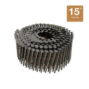 Coil Framing Nail, 15° Wire Collated, 2 in Length, 0.099 in Dia Size, 13 ga Gauge, Coated, Steel, Round Head, Ring Shank, Blunt Chisel Point, For Use With: N80CB/N89C/N100C/N75C Nailers