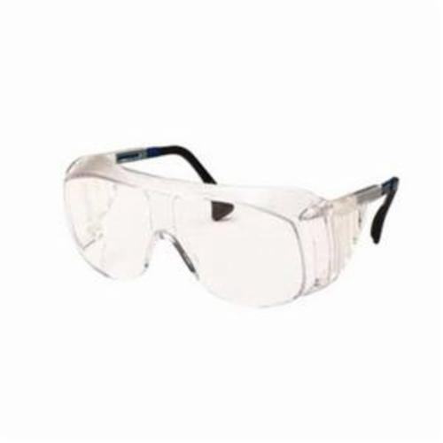 Safety Eyewear With Solid Sideshields, Universal Size, Ultra-Dura® Hard Coat Lens Coating, Clear Lens, OTG Frame, Nylon Frame, Polycarbonate Lens, Spatula Temple, Specifications Met: ANSI Z87.1-1989, CSA Z94.3, CA 18826