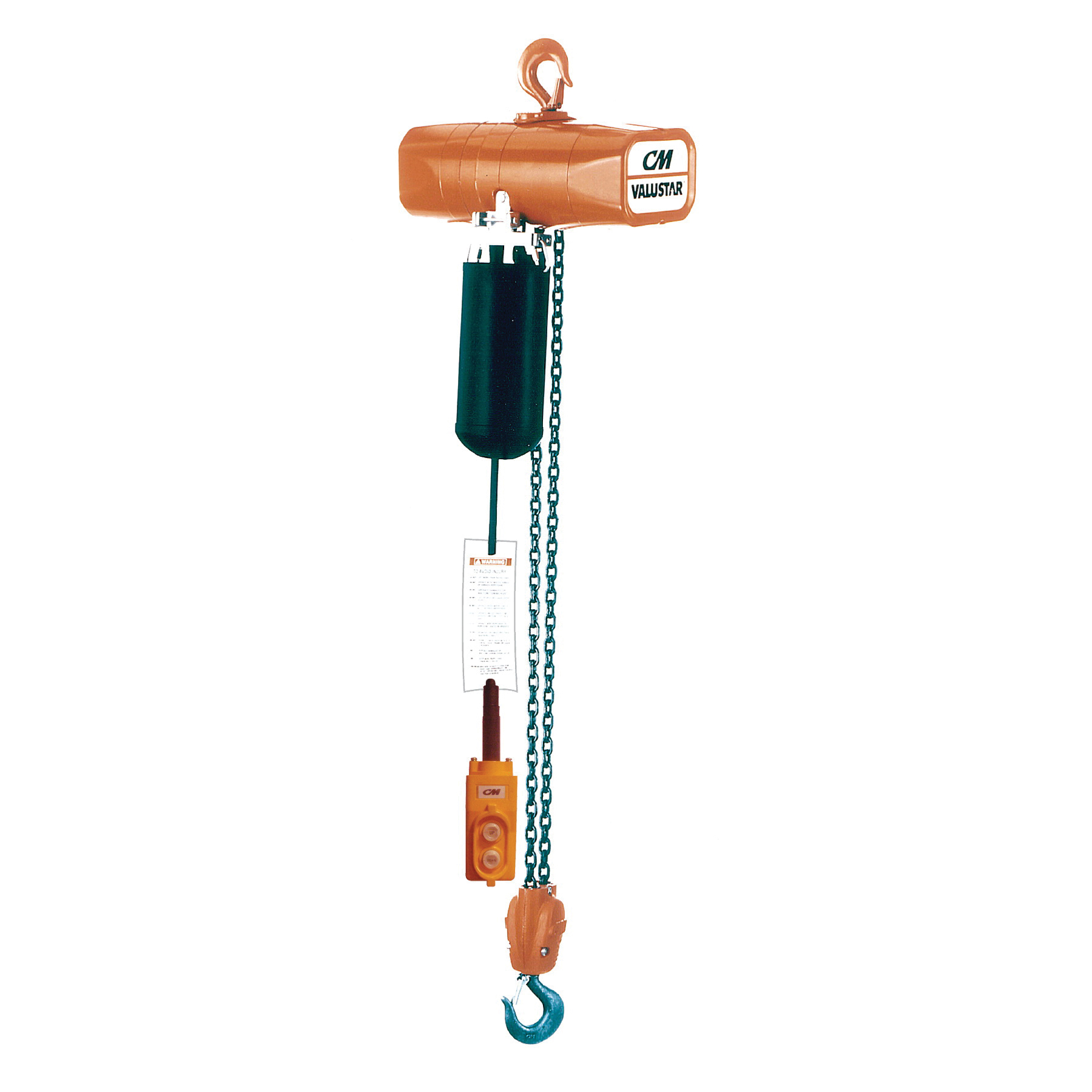 Hoists Electric Chain Hoist, Double Reeving, Series: Model WR, 2 ton, 15 ft Lifting Height, 8 fpm Lift Speed, 22-1/2 in Minimum Between Hooks, 1-5/16 in Hook Opening, 1-Speed Control, Caliper Type AC Brake, 230/460 V AC, 22-1/2 in Headroom, 135 lb