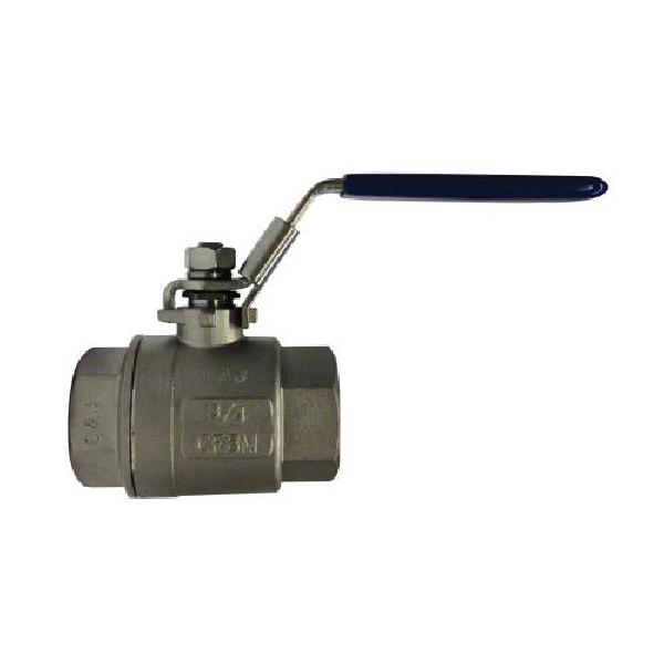 Ball Valve, 2-Piece, 1/2 Inch Nominal, 1000 psi WOG, 125 psi WSP, -60 to 450 °F, Full Port, Media: Cold Water, Oil, Gas and Saturated Steam, ASTM A351 CF8M 316 Stainless Steel Ball, ASTM-A351 CF8M 316 Stainless Steel Body, AISI 316 Stainless Steel Stem/Reinforced PTFE Seat Trim, RPTFE Seal/Thrust Washer/Plastic Cover