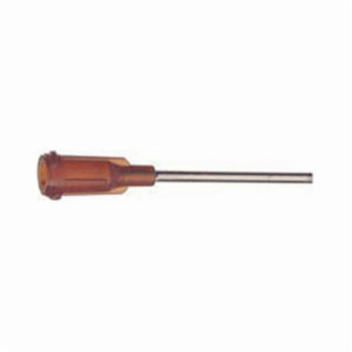 Dispensing Needle, High Precision Straight Tip, 1 in Length, 15 ga Gauge, Stainless Steel, Amber