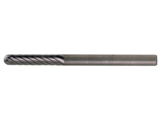 Bur, Series: BC Series, 0.156 in Diameter Head, 0.5 in Length of Cut, 1.5 in Overall Length, Ball Nose End, Cylindrical Head Shape, Double Cut, 0.118 in Shank Diameter, Carbide Head, Bright Head Coating, Industry Specification: SC-52