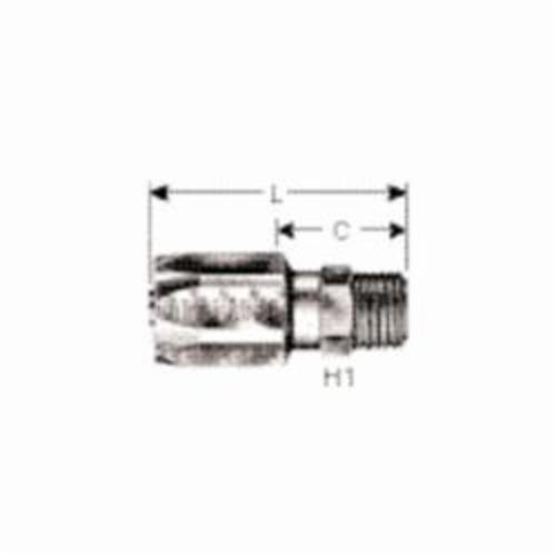 Hydraulic Coupling, Field Attachable, Series: G34, 13/32 in x 3/8-18 Nominal, Hose x Male NPTF, 11/16 in Hex, 2.46 in Length, Steel, Domestic