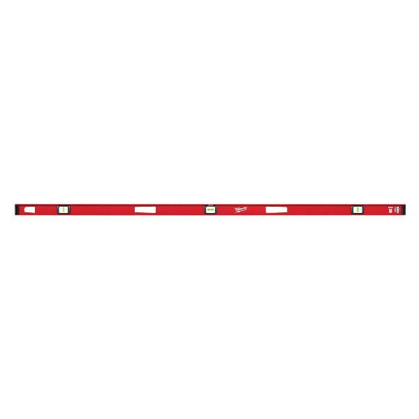 Magnetic I-Beam Level, Heavy Duty, 0.0005 in Accuracy, 78 in Length, 1 in Width, 2-1/4 in Height, 3 Vials, Aluminum, Black/Red