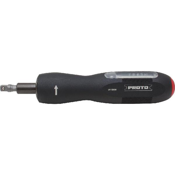 Drive Torque Screwdriver, Measurement System: Imperial, 1/4 in Drive, 16 to 88 in-lb Range, 6-5/8 in Overall Length, CW Rotation, Specifications Met: ASME B107.14M, 6 % Accuracy, Metal, Matte Anodized