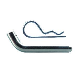 Bent Receiver Pin, For Use With: 1/2 in Receivers, Specifications: 2-1/2 in L Usable, Hardened Steel, Polished Chrome/Nickel Plated
